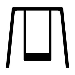 Glyph icon of swing representing playground fun