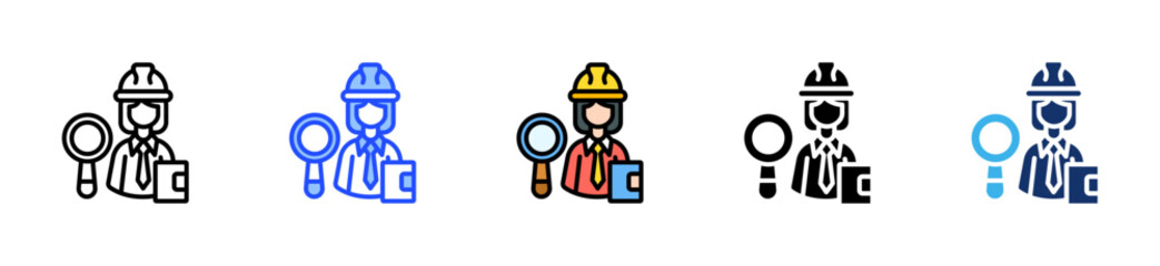 Inspector Icon Collection With Multiple Styles