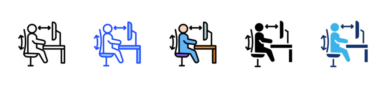 Ergonomics Icon Collection With Multiple Styles