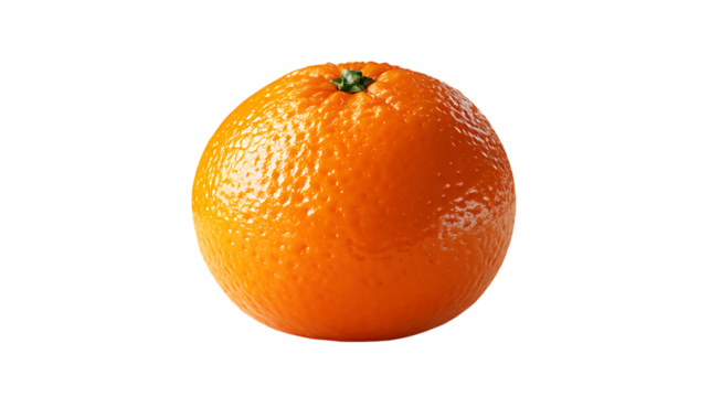 Fresh whole orange fruit with vibrant skin texture isolated on transparent background closeup