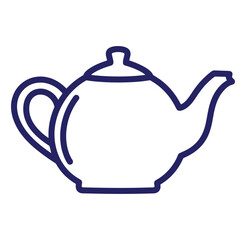 Obraz premium Simple outlined vector illustration of a teapot isolated on a pure white background.