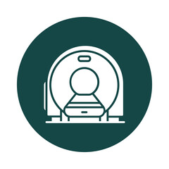 White silhouette of ct scanner machine isolated on transparent background