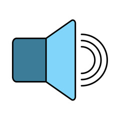 Blue speaker icon representing audio volume level isolated on transparent background