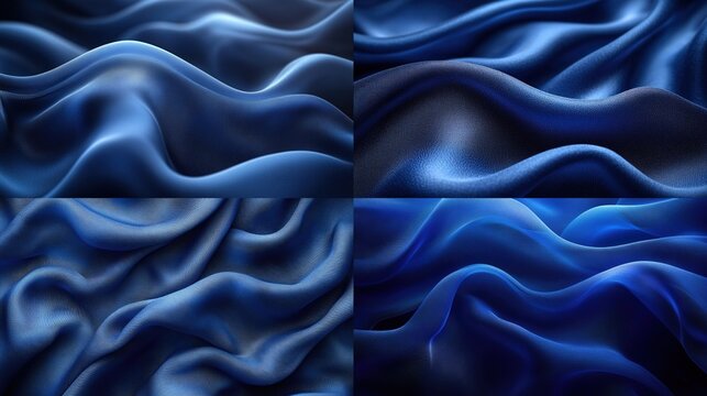 Abstract Blue Glass Background with Soft Blurred Edges and Gentle Curves for Text Space, Minimalist Style