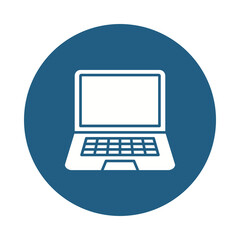 Modern white laptop computer icon isolated on transparent background