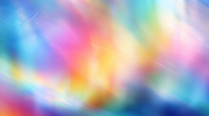 A vibrant, abstract image featuring a blend of soft pastel colors, a dreamy and ethereal atmosphere, blurred rainbow background
