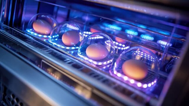 Medium shot focusing on a custombuilt incubator with innovative airflow design highlighting advanced techniques in ostrich egg hatching.