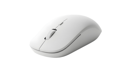 White wireless computer mouse isolated on white background