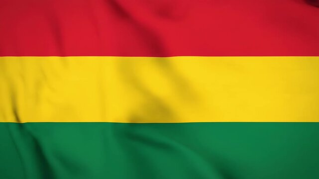 Waving National Flag of Bolivia.