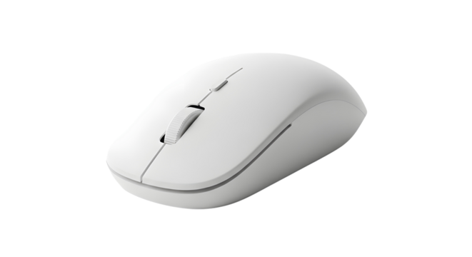 White wireless computer mouse isolated on white background