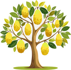 Vibrant Tropical Ecosystem: Artistic Representation of the Jackfruit Tree's Foliage and Fruit, Capturing the Essence of Exotic Asian Flora and Natural Abundance for Environmental Awareness.