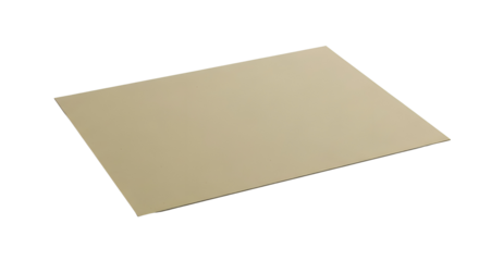 Blank sheet of beige cardstock or paper isolated on white background for design mockup