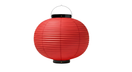 Red paper lantern isolated on white background