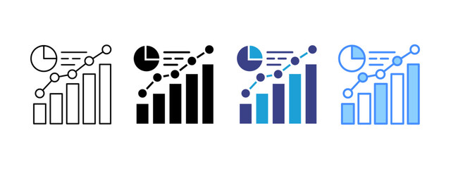 Statistics Collection icon set multiple style collection