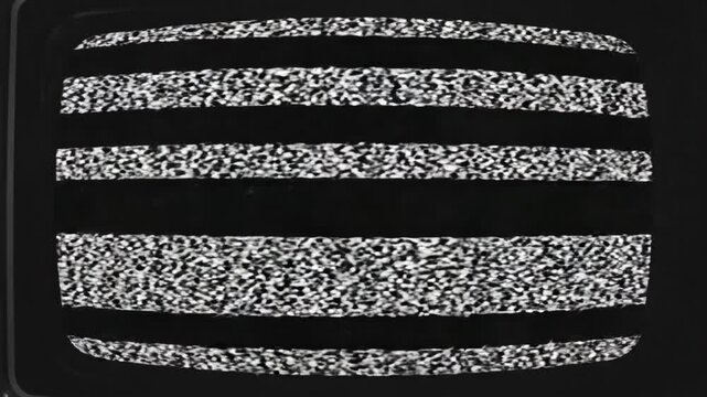 Woman appears in static frame black and white