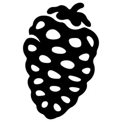 Black silhouette of a blackberry, simple design
