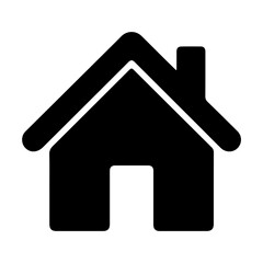 Black home icon, a symbol of house and property