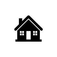 Black house icon, representing home and real estate