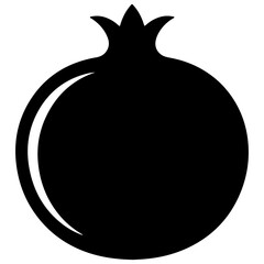 Silhouette of a pomegranate fruit, vector design