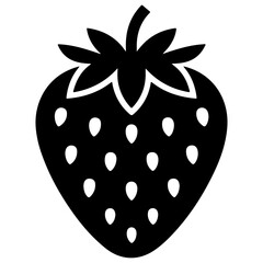 Silhouette of a strawberry fruit, vector icon