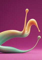 A vibrant, malleable element gracefully curves and adapts its form, illustrating the core principle of effortless adaptability and change ,smooth ,extensible ,resilience