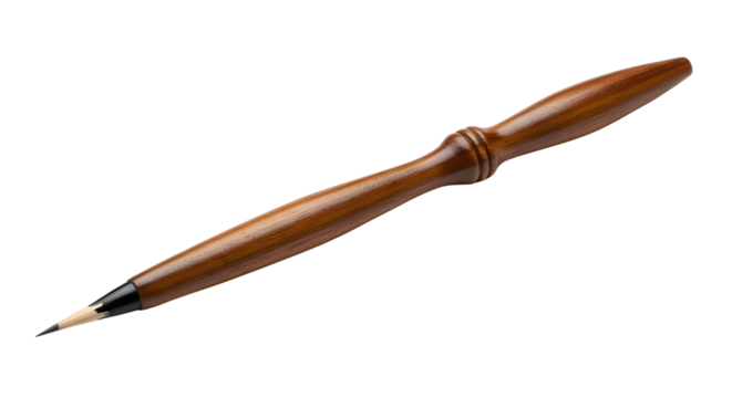 Wooden pencil on white background