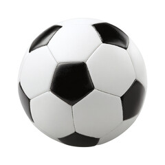 Obraz premium Classic white and blue soccer ball isolated on white background, sport equipment for football training, competition, recreation, and athletic team games