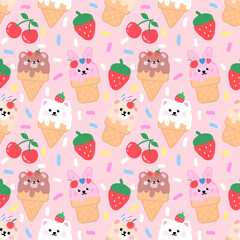 seamless pattern with ice cream