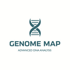 Fototapeta premium Scientific Logo Design of Genome Map DNA Double Helix for Advanced DNA Analysis and Genetic Testing Business or Company Branding Identity Concept Vector Illustration Minimalist Style.