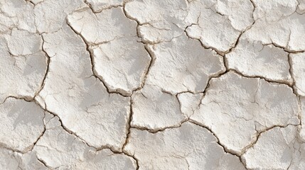 Obraz premium A dry, cracked earth surface showcasing a pattern of fissures, highlighting the effects of drought or arid conditions.