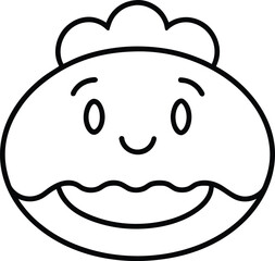 Food Emojis Line Art Transparent Background