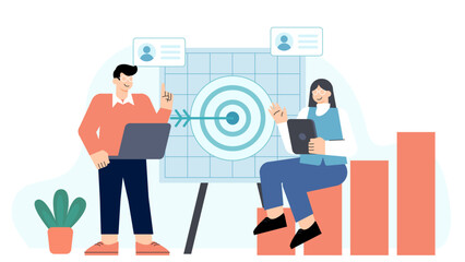 Customer Acquisition Strategy Flat Vector Illustration