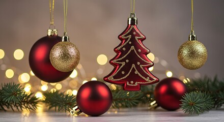 A whimsical display of festive decorations bathed in a soft, ethereal glow, evoking the enchanting magic of a starlit winter holiday celebration ,fantasy ,backdrop ,starry