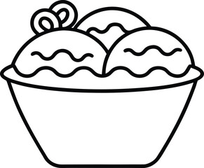 Korean Street Food Line Art Transparent Background