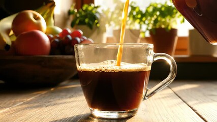 Freshly Brewed Coffee Invigorating Moment of Relaxation Perfect for Business Presentations and Corporate Websites.