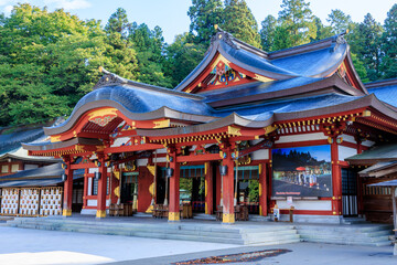 Obraz premium 秋の盛岡八幡宮 岩手県盛岡市 Morioka Hachimangu Shrine in Autumn. Iwate Pref, Morioka City.
