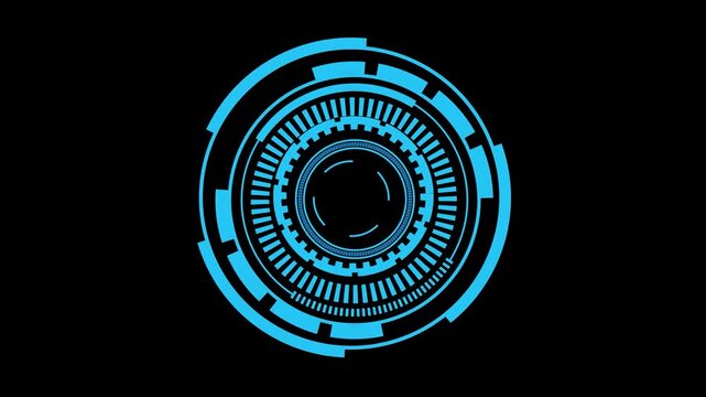 Sci-fi HUD animation target circle futuristic 4K resolution on black background