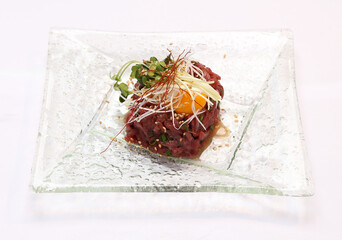 Korean Style Beef Tartare with Egg Yolk