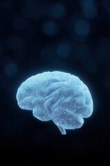 Financial hologram twisting into AI brain shape, AI manipulation of economy