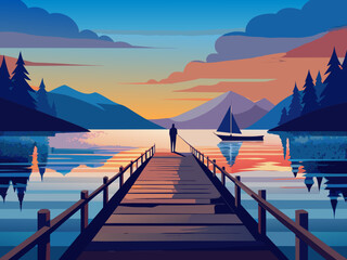 dock silhouette illustration