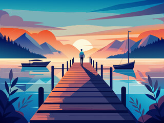 dock silhouette illustration