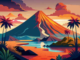 volcano illustration