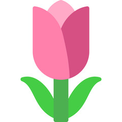 tulip icon illustration design with flat