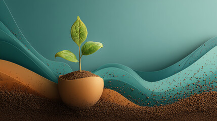 World Soil Day Eco Poster with Growing Seedling 