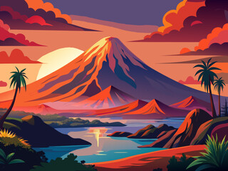 volcano illustration