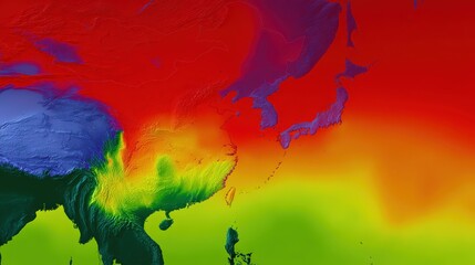 Regional heat map showing overlapping influence, USA China conflict