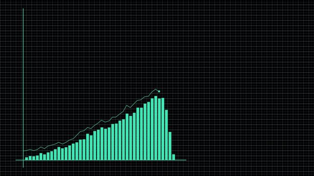 Animated graph showing upward business growth and financial progress in 4K. - Powered by Adobe