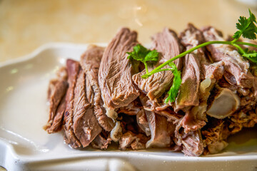 Delicious and flavorful hand-pulled mutton from Northwest China