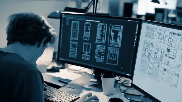 Medium shot of a designer adjusting a product interface showcasing intuitive use elements for enhancing user accessibility and ease of operation