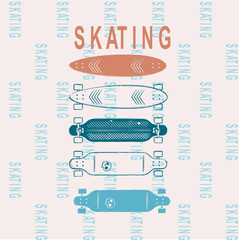 free vector skate t-shirt design.